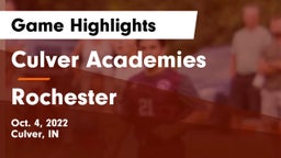 Culver Academies vs Rochester  Game Highlights - Oct. 4, 2022