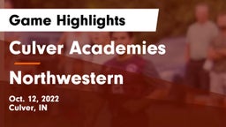 Culver Academies vs Northwestern  Game Highlights - Oct. 12, 2022
