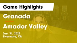 Granada  vs Amador Valley Game Highlights - Jan. 31, 2023
