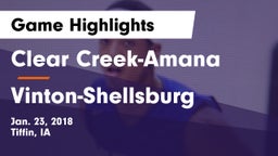 Clear Creek-Amana vs Vinton-Shellsburg  Game Highlights - Jan. 23, 2018