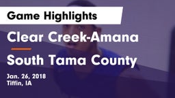 Clear Creek-Amana vs South Tama County  Game Highlights - Jan. 26, 2018