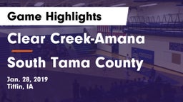 Clear Creek-Amana vs South Tama County  Game Highlights - Jan. 28, 2019