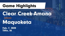 Clear Creek-Amana vs Maquoketa Game Highlights - Feb. 7, 2020
