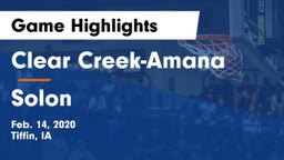 Clear Creek-Amana vs Solon  Game Highlights - Feb. 14, 2020