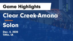 Clear Creek-Amana vs Solon  Game Highlights - Dec. 4, 2020