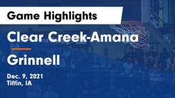 Clear Creek-Amana vs Grinnell  Game Highlights - Dec. 9, 2021