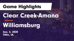 Clear Creek-Amana vs Williamsburg  Game Highlights - Jan. 3, 2020