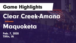 Clear Creek-Amana vs Maquoketa  Game Highlights - Feb. 7, 2020