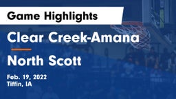 Clear Creek-Amana vs North Scott  Game Highlights - Feb. 19, 2022