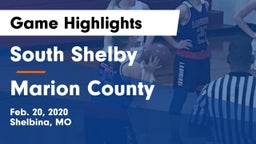 South Shelby  vs Marion County  Game Highlights - Feb. 20, 2020