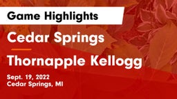 Cedar Springs  vs Thornapple Kellogg  Game Highlights - Sept. 19, 2022