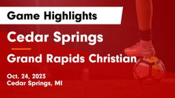 Cedar Springs  vs Grand Rapids Christian  Game Highlights - Oct. 24, 2023
