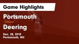 Portsmouth  vs Deering  Game Highlights - Dec. 28, 2018