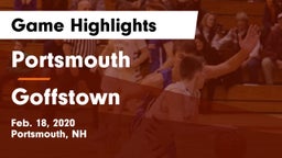 Portsmouth  vs Goffstown  Game Highlights - Feb. 18, 2020