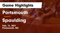 Portsmouth  vs Spaulding  Game Highlights - Feb. 12, 2021