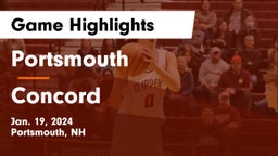 Portsmouth  vs Concord  Game Highlights - Jan. 19, 2024