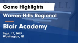 Warren Hills Regional  vs Blair Academy Game Highlights - Sept. 17, 2019