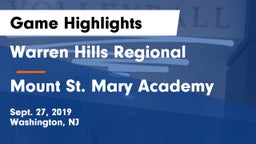 Warren Hills Regional  vs Mount St. Mary Academy Game Highlights - Sept. 27, 2019