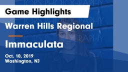 Warren Hills Regional  vs Immaculata Game Highlights - Oct. 10, 2019