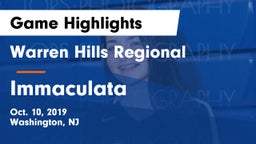 Warren Hills Regional  vs Immaculata Game Highlights - Oct. 10, 2019