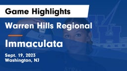Warren Hills Regional  vs Immaculata  Game Highlights - Sept. 19, 2023