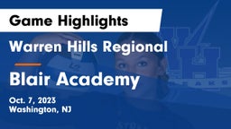 Warren Hills Regional  vs Blair Academy Game Highlights - Oct. 7, 2023