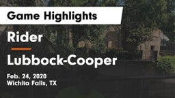 Rider  vs Lubbock-Cooper  Game Highlights - Feb. 24, 2020