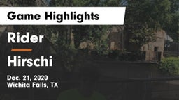 Rider  vs Hirschi  Game Highlights - Dec. 21, 2020