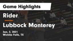 Rider  vs Lubbock Monterey  Game Highlights - Jan. 2, 2021
