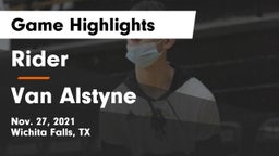 Rider  vs Van Alstyne  Game Highlights - Nov. 27, 2021