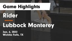 Rider  vs Lubbock Monterey  Game Highlights - Jan. 6, 2022