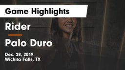 Rider  vs Palo Duro Game Highlights - Dec. 28, 2019