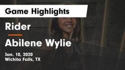 Rider  vs Abilene Wylie Game Highlights - Jan. 10, 2020