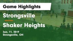 Strongsville  vs Shaker Heights  Game Highlights - Jan. 11, 2019