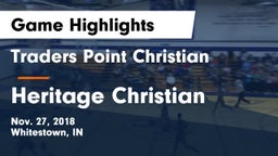 Traders Point Christian  vs Heritage Christian  Game Highlights - Nov. 27, 2018