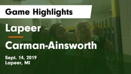 Lapeer   vs  Carman-Ainsworth   Game Highlights - Sept. 14, 2019