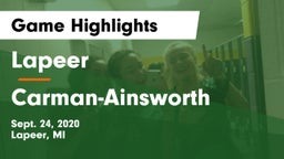 Lapeer   vs  Carman-Ainsworth   Game Highlights - Sept. 24, 2020