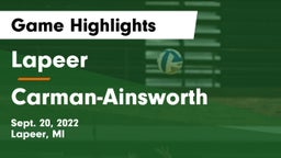 Lapeer   vs  Carman-Ainsworth   Game Highlights - Sept. 20, 2022
