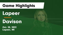 Lapeer   vs Davison  Game Highlights - Oct. 20, 2022