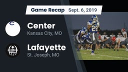 Recap: Center  vs. Lafayette  2019