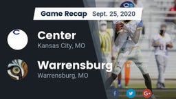 Recap: Center  vs. Warrensburg  2020