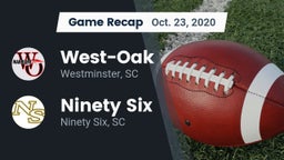 Recap: West-Oak  vs. Ninety Six  2020