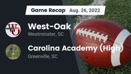 Recap: West-Oak  vs. Carolina Academy (High) 2022