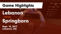 Lebanon   vs Springboro  Game Highlights - Sept. 10, 2019