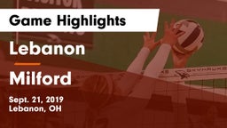 Lebanon   vs Milford  Game Highlights - Sept. 21, 2019