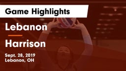 Lebanon   vs Harrison  Game Highlights - Sept. 28, 2019