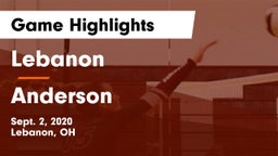 Lebanon   vs Anderson  Game Highlights - Sept. 2, 2020