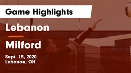 Lebanon   vs Milford  Game Highlights - Sept. 15, 2020