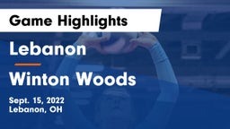 Lebanon   vs Winton Woods  Game Highlights - Sept. 15, 2022