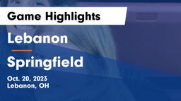 Lebanon   vs Springfield  Game Highlights - Oct. 20, 2023
